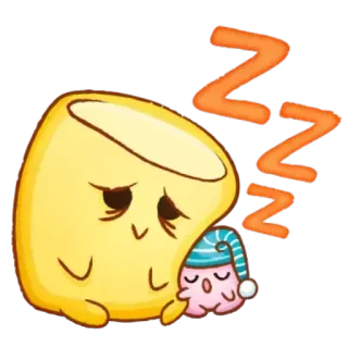 😴 dormire, carino, kawaii, assonnato, sognare, cartone animato whatsapp sticker