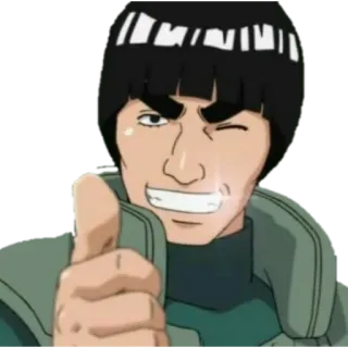 👍 Might Guy Naruto Anime, Postać, Kciuk w górę, Might Guy, Naruto, Naklejka telegram sticker