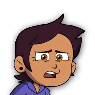 😧 Luz Noceda The Owl House 만화, 애니메이션, 디즈니, 아울 하우스, 루즈 노세다, 캐릭터 telegram sticker