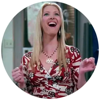 😆 Phoebe Buffay Friends Sitcom, 90er, TV-Serie, Comedy, Freundschaft, Phoebe whatsapp sticker