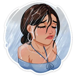 😫 piangere, triste, donna, pioggia, emotivo, sentimento, arrabbiato/a telegram sticker