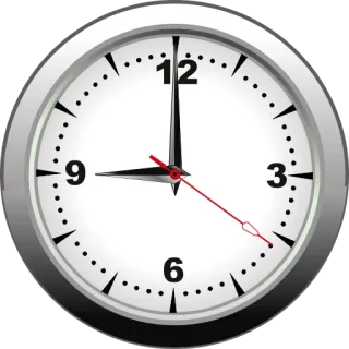 🕘 clock, time, analog, watch, nine o'clock telegram sticker