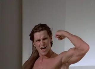 🪚 Patrick Bateman American Psycho Patrick Bateman, American Psycho, Christian Bale, Horror, Thriller, 80er telegram sticker