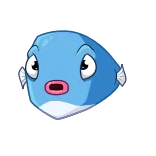 😡 ryba, kreskówka, niebieski, zwierzę, stworzenie morskie telegram sticker