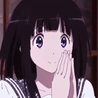 ☁ Anime, Chica, Uniforme escolar, Dibujo animado, Ilustración whatsapp sticker
