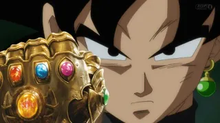 😠 Goku Black Dragon Ball Anime, Dragon Ball, Goku Black, Villano, Guantelete del Infinito, Crossover, Fanart telegram sticker