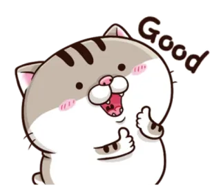 👍 Good 고양이, 좋아요, 좋은, 귀여운, 동물, 긍정적인 telegram sticker