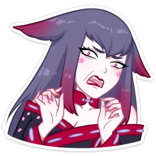 😬 Gadis anime, Karakter kartun, Marah, Kesal whatsapp sticker