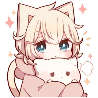 😠 anime, cat, kawaii, chibi, sticker telegram sticker