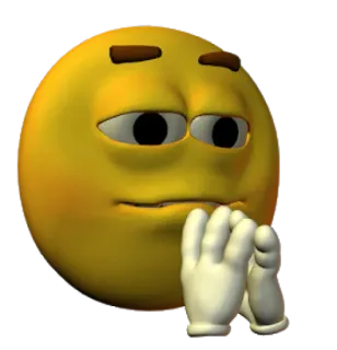 😏 Emoji, Pensare, Riflessivo, Contemplativo, Giallo, Guanti, Insicuro whatsapp sticker