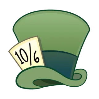🎩 Mad Hatter Alice in Wonderland 10/6 hat, tea party, mad hatter, alice in wonderland, 10/6, cartoon telegram sticker