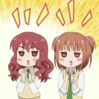 💿 アニメ, 漫画, 女の子, 興奮, 可愛い, 女子学生 telegram sticker
