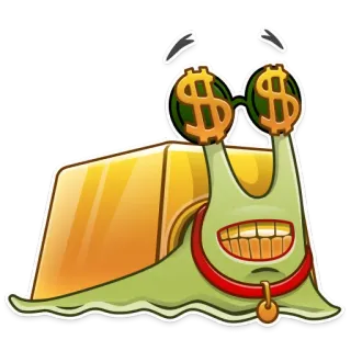 💰 escargot, argent, lunettes, or, dollar, dessin animé, richesse telegram sticker