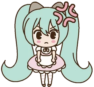 😡 Hatsune Miku Anime, Słodkie, Manga, Hatsune Miku, Kawaii, Vocaloid, Zły whatsapp sticker