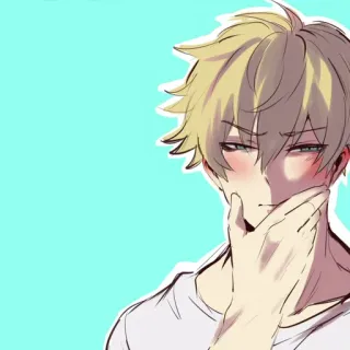 ❤️ Anime, Manga, blond, Typ, erröten, Junge telegram sticker