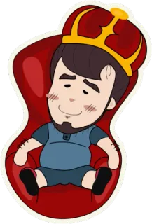💎 raja, mahkota, kerajaan, kartun, tahta, karakter, imut telegram sticker