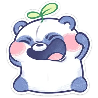 ⭐ cute, panda, animal, sticker, happy, kawaii telegram sticker