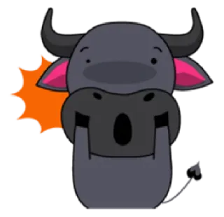 😱 Hoạt hình, Động vật, Trâu, Dễ thương, Nhãn dán telegram sticker