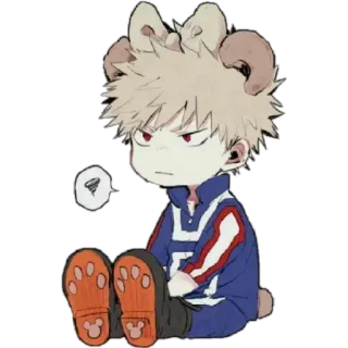 😕 Bakugo Katsuki My Hero Academia anime, manga, sticker, my hero academia, bakugo telegram sticker