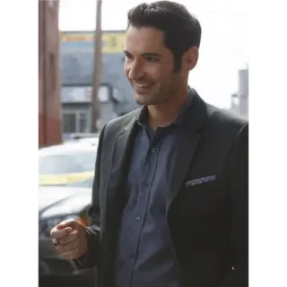 🙂 Lucifer Morningstar Lucifer serial tv, karakter, pria, Lucifer, Tom Ellis, iblis, setelan, kejahatan telegram sticker