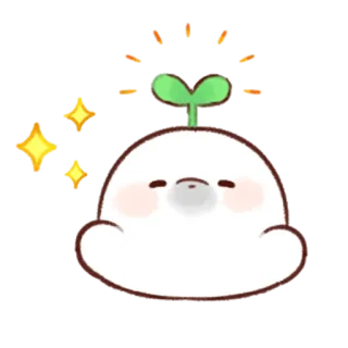 🌱 fofo, kawaii, planta, brilhos, chibi telegram sticker