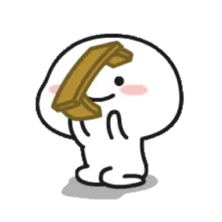 ✂️ Cartone animato, Telefono, Bianco, Personaggio, Carino telegram sticker