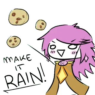 💦 MAKE IT RAIN! เงิน, การ์ตูน, ตัวละคร, น่ารัก, แอนิเมชัน, ฝนเงิน, ฝน whatsapp sticker