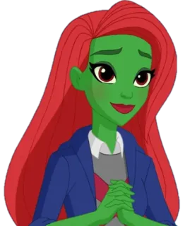 🙏 Miss Martian DC Comics, Miss Martian, superhero, female, green skin, red hair telegram sticker