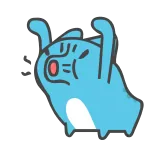 🤥 cartoon, blue, character, animal, cute, illustration, funny telegram sticker