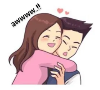 ❤ awwww..!! love, couple, relationship, hug, cute telegram sticker