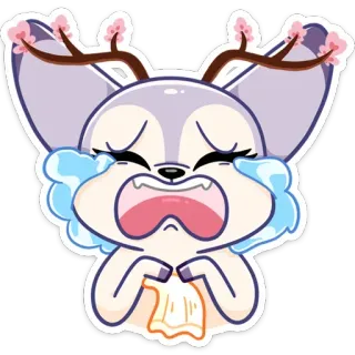 😭 weinen, tier, traurig, tränen, cartoon, niedlich whatsapp sticker
