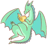 📚 dragon, reading, book, mythical creature, fantasy telegram sticker