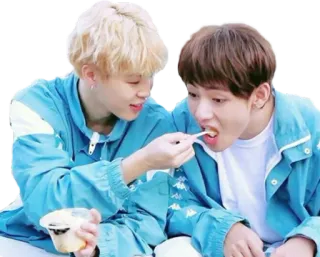 🍦 friends, eating, sharing, cute, people, food telegram sticker