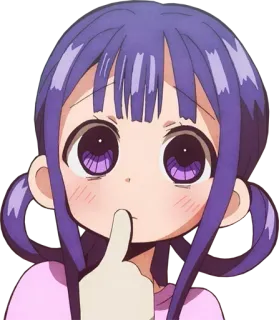 🤔 Anime, Chica, Dibujo animado, Linda, Pelo morado, Personaje de anime whatsapp sticker