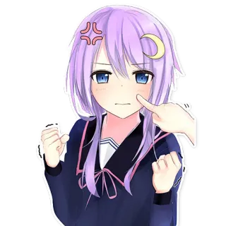 💢 garota anime, bravo, irritado, aborrecido, fofo, adesivo telegram sticker