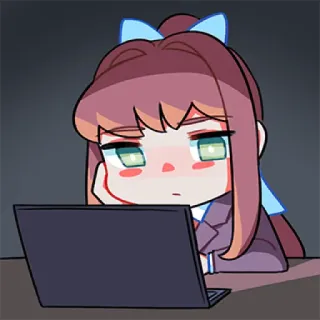 💻 Monika Doki Doki Literature Club! Monika, Doki Doki Literature Club, Anime, Personagem, Video game, Fofo telegram sticker