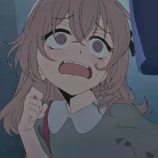 😰 Anime, Mädchen, verängstigt, ängstlich, Cartoon telegram sticker