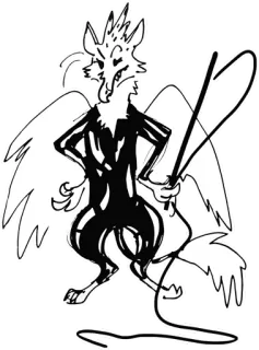 🖤 dessin animé, animal, ailé, fouet, créature, monstre, croquis, dessin whatsapp sticker