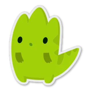 😮 dinosaurier, cartoon, süß, grün, tier, reptil telegram sticker