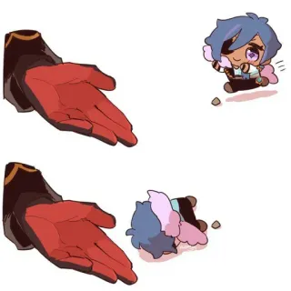 ✨ Kaeya Anime, Chibi, Video game, Kaeya, Cryo, Fanart, Personagem telegram sticker