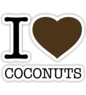 ❤️ I <heart> COCONUTS coconut, tropical, fruit, heart, i love telegram sticker