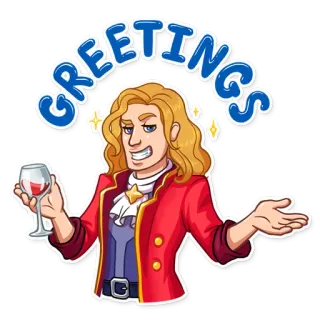 👋 GREETINGS привет, вечеринка, праздник, вино, шик, винтаж whatsapp sticker