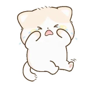 😭 кот, плачет, грустный, каваий, мультфильм, животное, стикер whatsapp sticker