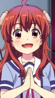 😀 Sakura Chiyoda Gabriel DropOut anime, manga, demon, schoolgirl, cute telegram sticker