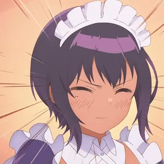 😲 anime, maid, character, cute, cartoon, illustration telegram sticker