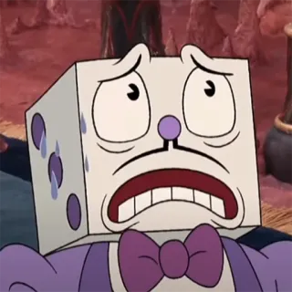 😥 King Dice Cuphead King Dice, Cuphead, Cartoon, Würfel, Traurig telegram sticker