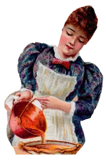 🥧 donna, cucina, vintage, versare, preparazione cibo, retro whatsapp sticker
