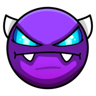 👿 Geometry Dash, demon, game, monster, evil, face, purple whatsapp sticker