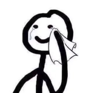 🔥 piangere, triste, omino stilizzato, lacrime, emozioni, cartone animato telegram sticker