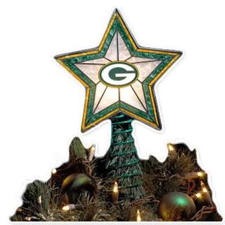 🎉 Green Bay Packers, Hiasan puncak pohon Natal, NFL, Olahraga, Sepak bola Amerika, Logo tim whatsapp sticker